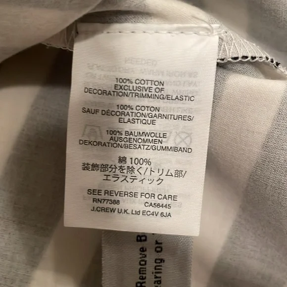 J Crew Women's Nautical Navy and White Striped Off the Shoulder 3/4 Sleeve Top - Picture 7 of 9